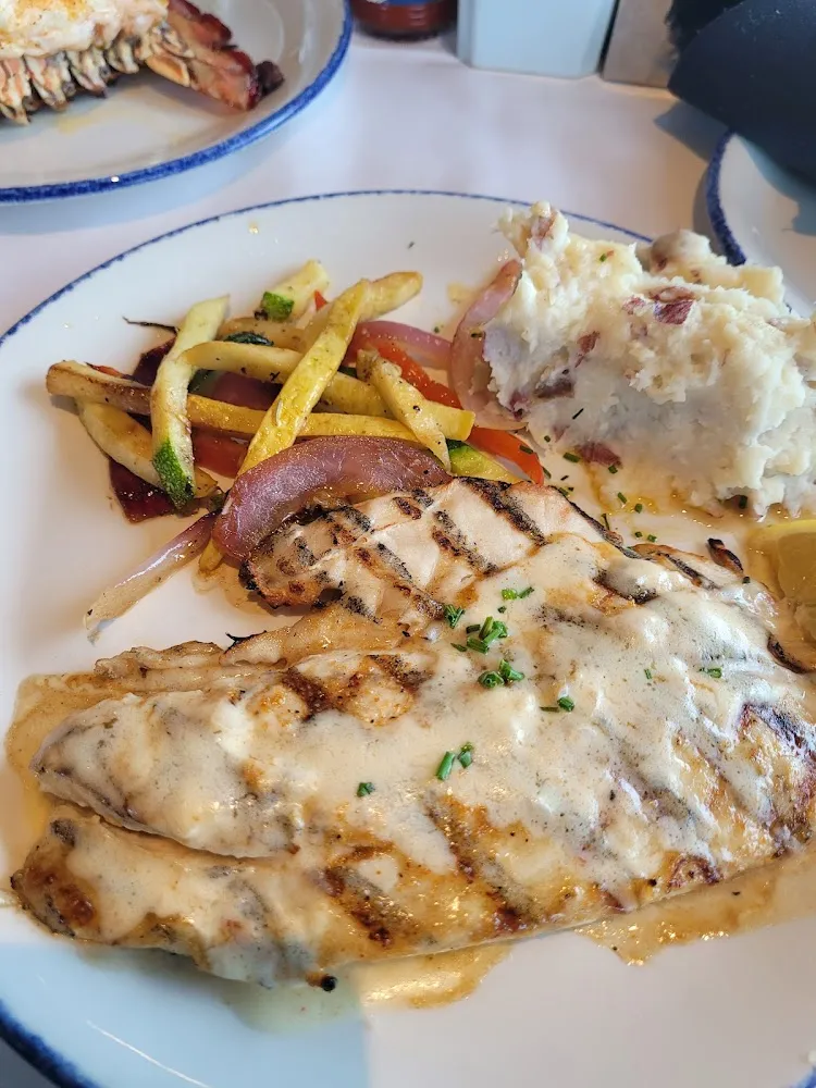 Grilled Red Fish and Vegetable Medley
