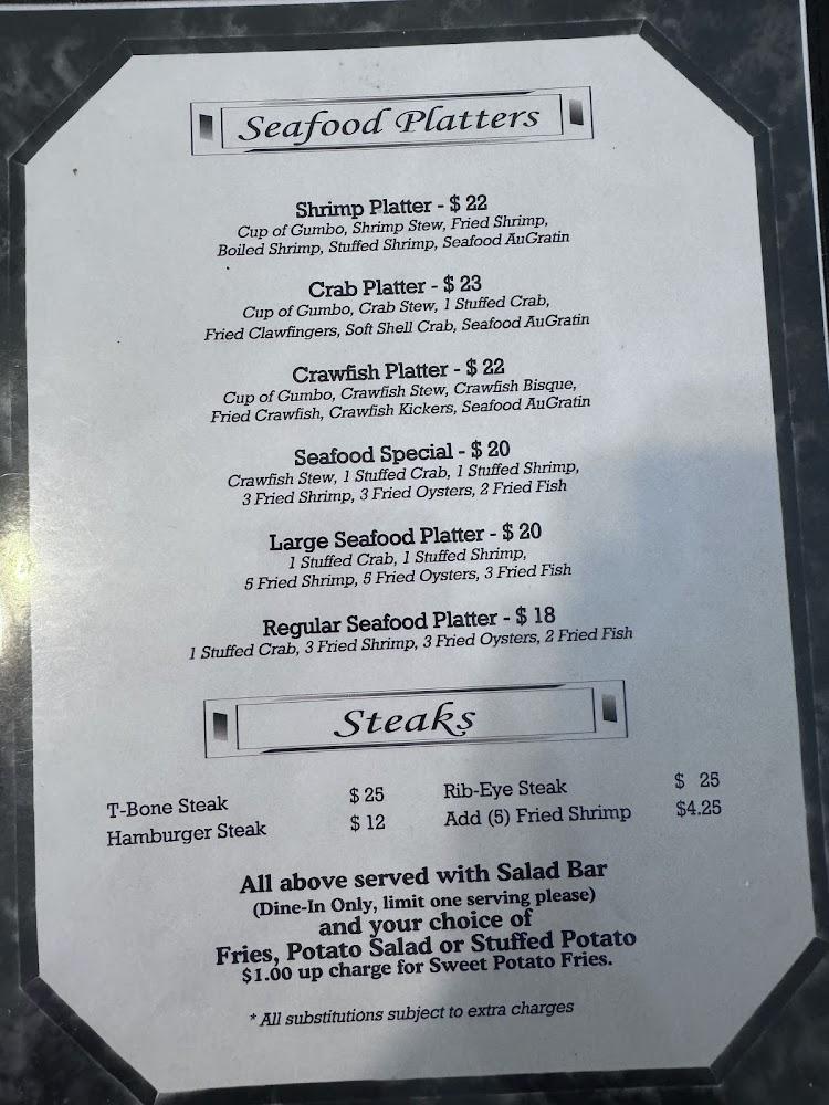 Landry's Seafood Menu image 1
